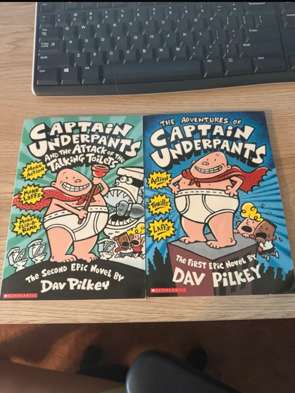 Scholastic Captain Underpants Book Pair - Blue & Teal Covers